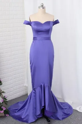 2024 Bridesmaid Dresses Mermaid Off The Shoulder Satin PZHH3SRD