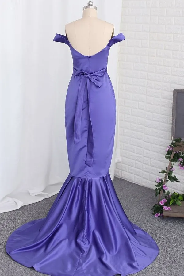 2024 Bridesmaid Dresses Mermaid Off The Shoulder Satin PZHH3SRD