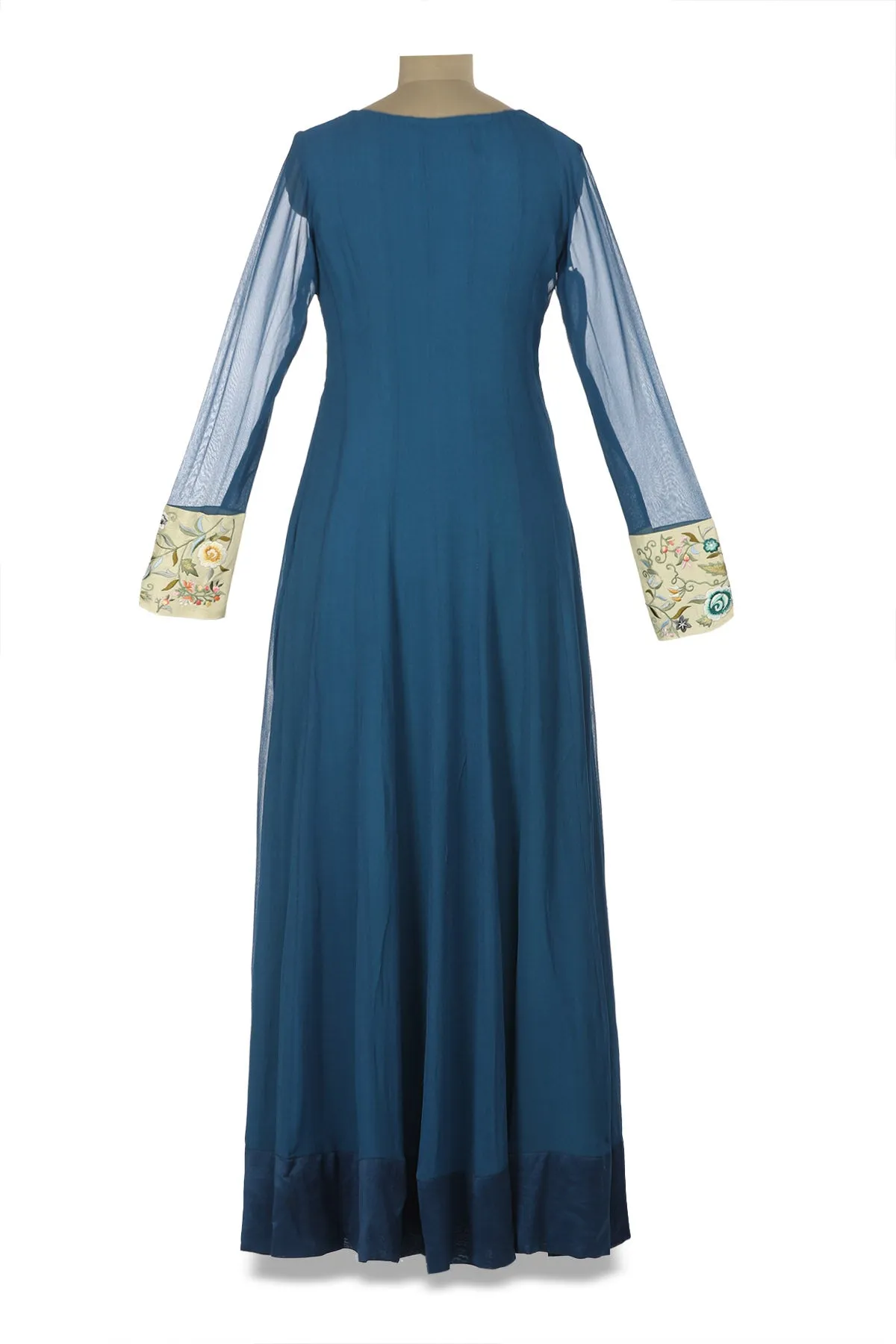 50Z181-RO Blue Parsi Embroidery Georgette Anarkali Gown