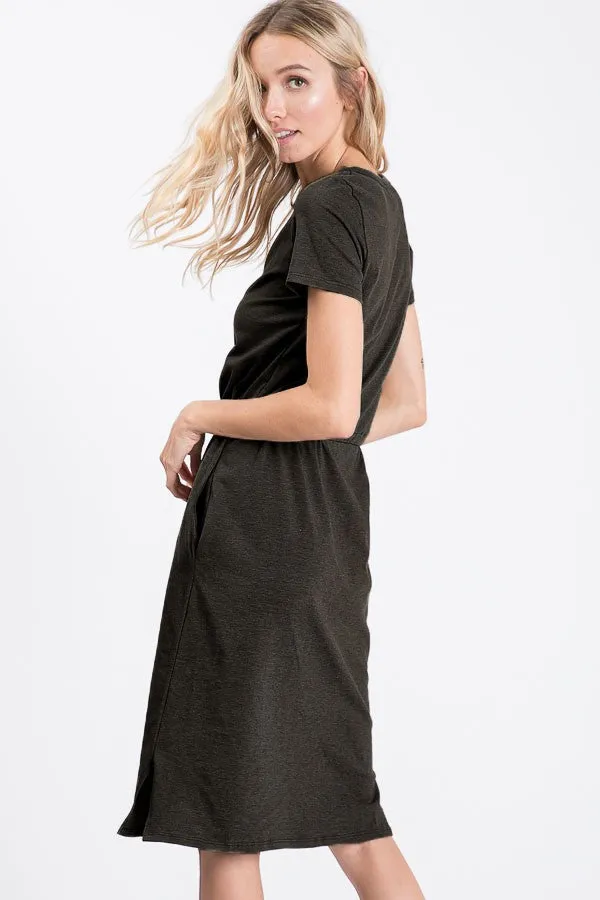 7th Ray Waist Drawstring TShirt Dress