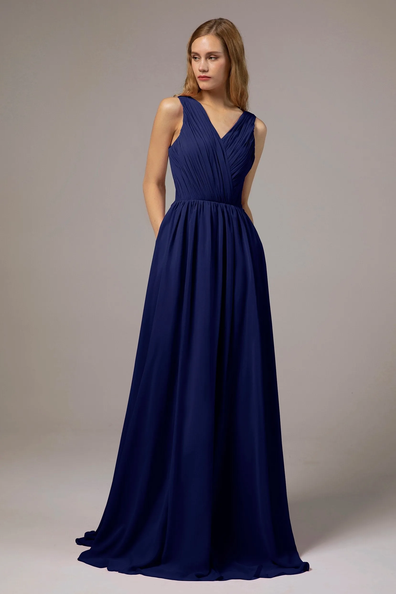 A-Line Floor Length Chiffon Bridesmaid Dress Formal Dresses CB0386