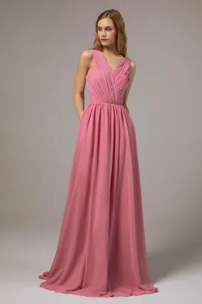 A-Line Floor Length Chiffon Bridesmaid Dress Formal Dresses CB0386