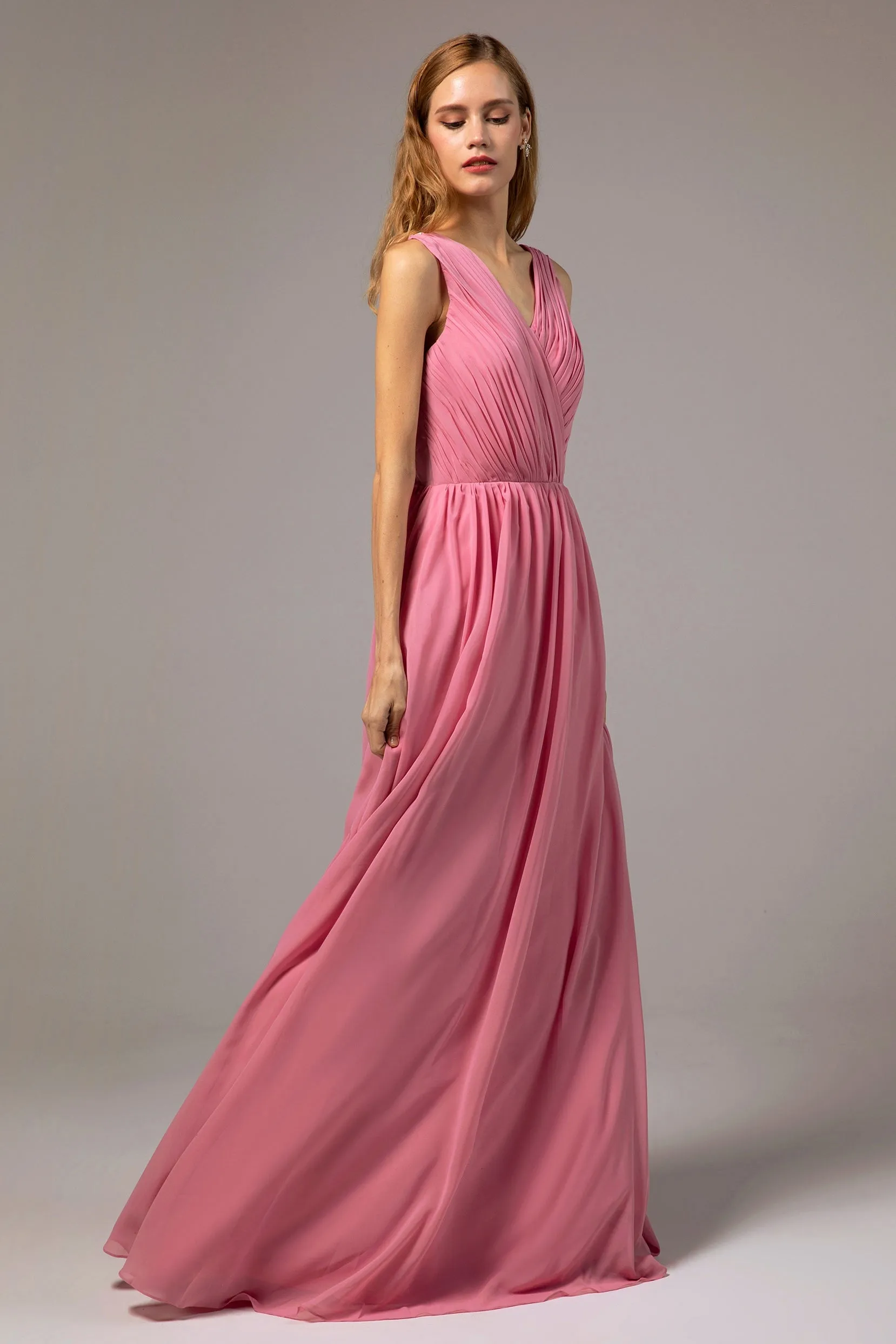 A-Line Floor Length Chiffon Bridesmaid Dress Formal Dresses CB0386