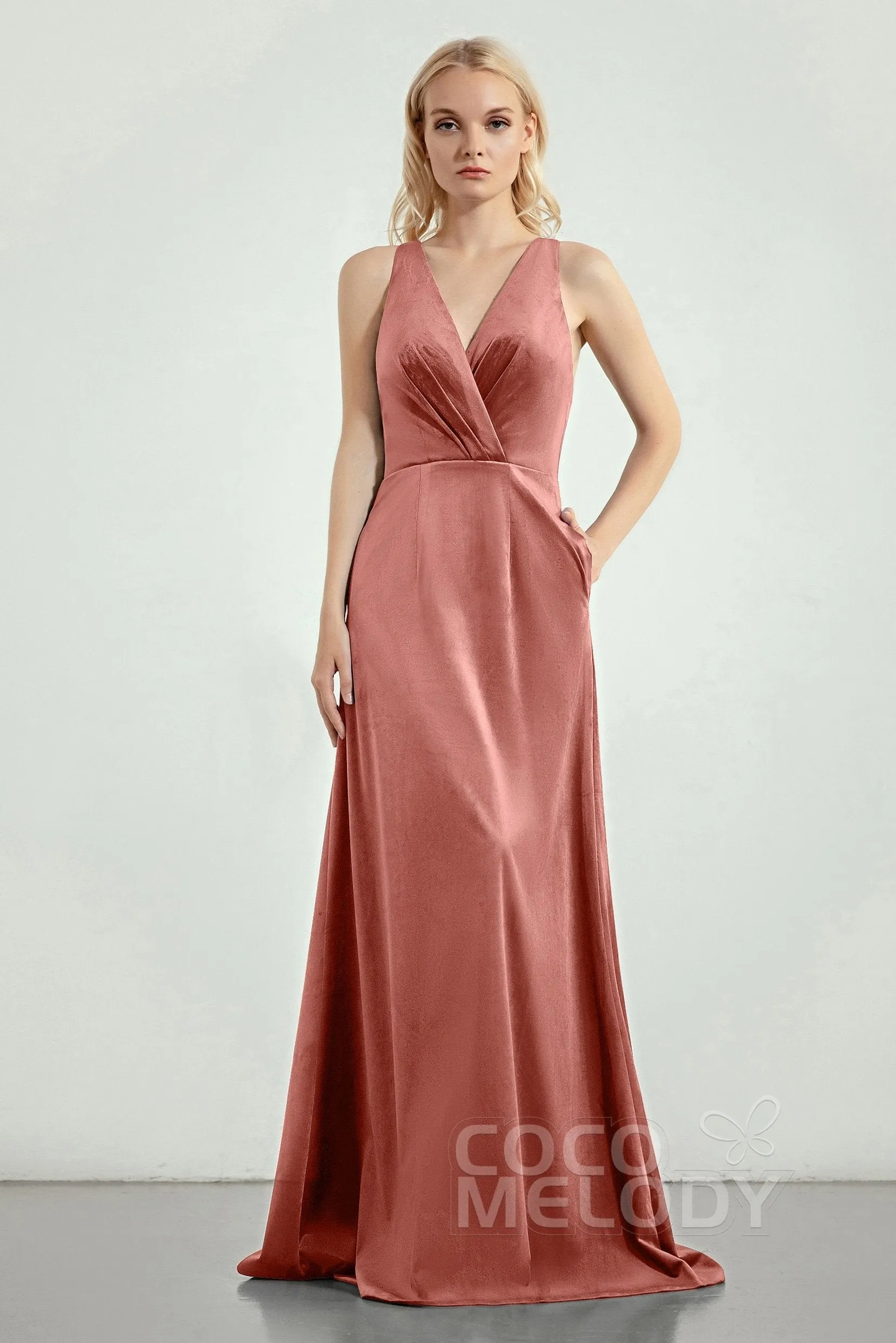 A-Line Sweep-Brush Train Bridesmaid Dress Formal Dresses CB0276