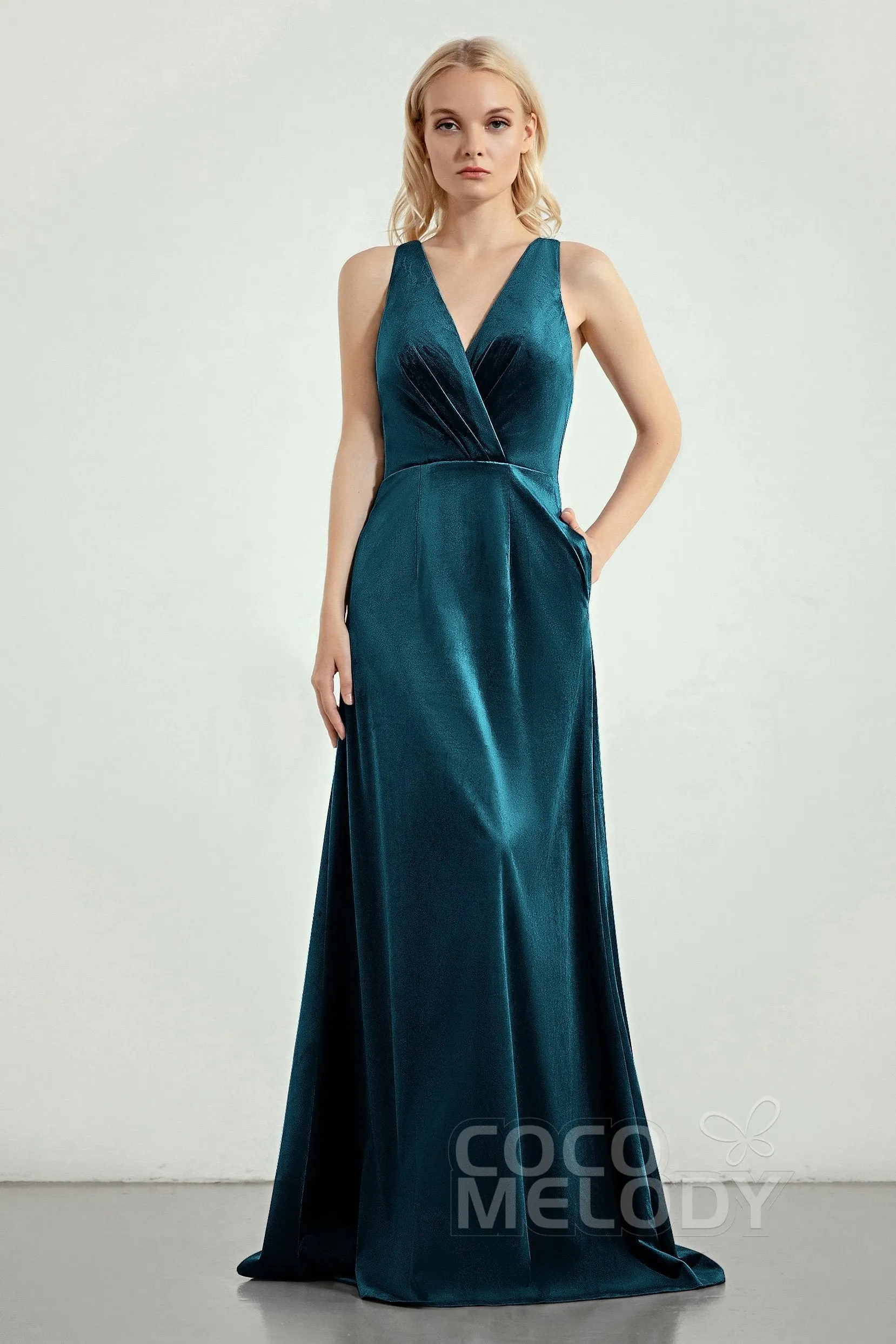 A-Line Sweep-Brush Train Bridesmaid Dress Formal Dresses CB0276