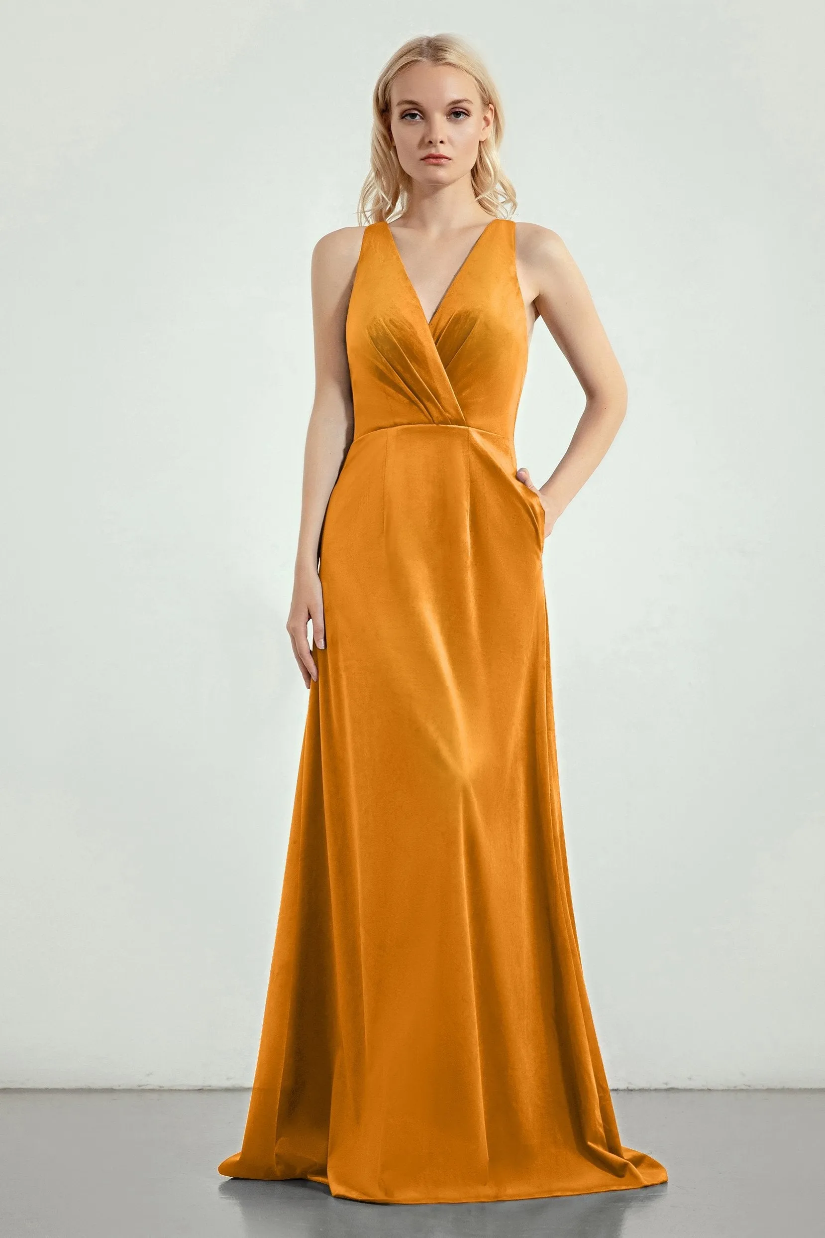 A-Line Sweep-Brush Train Bridesmaid Dress Formal Dresses CB0276