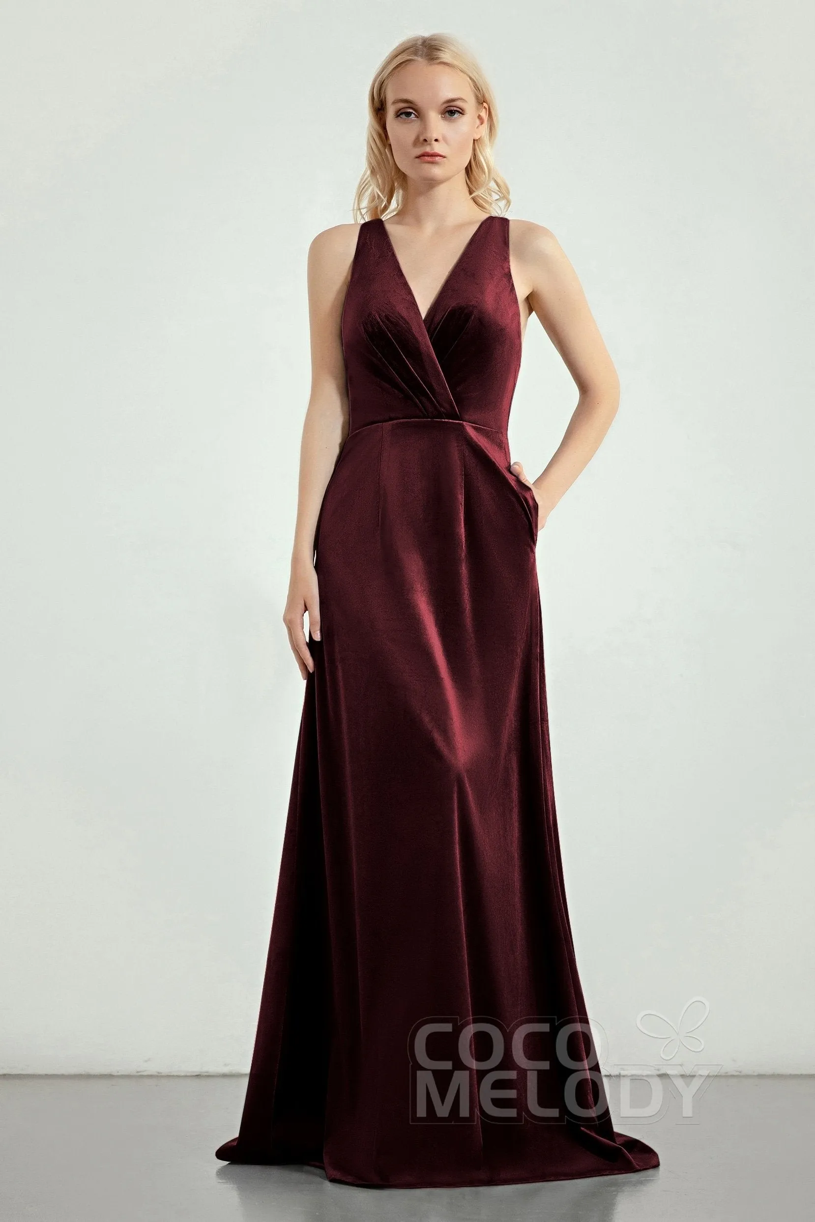 A-Line Sweep-Brush Train Bridesmaid Dress Formal Dresses CB0276