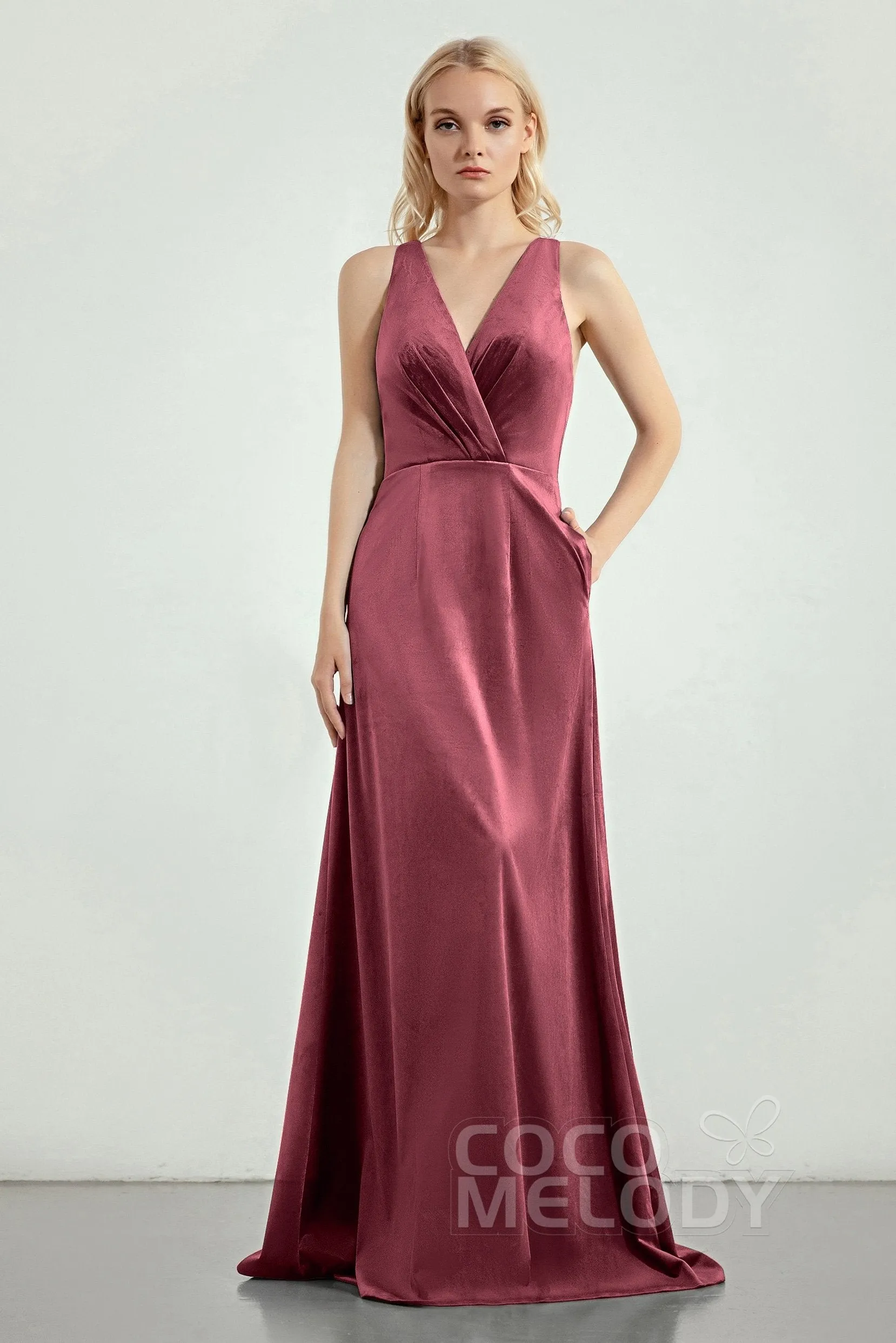 A-Line Sweep-Brush Train Bridesmaid Dress Formal Dresses CB0276