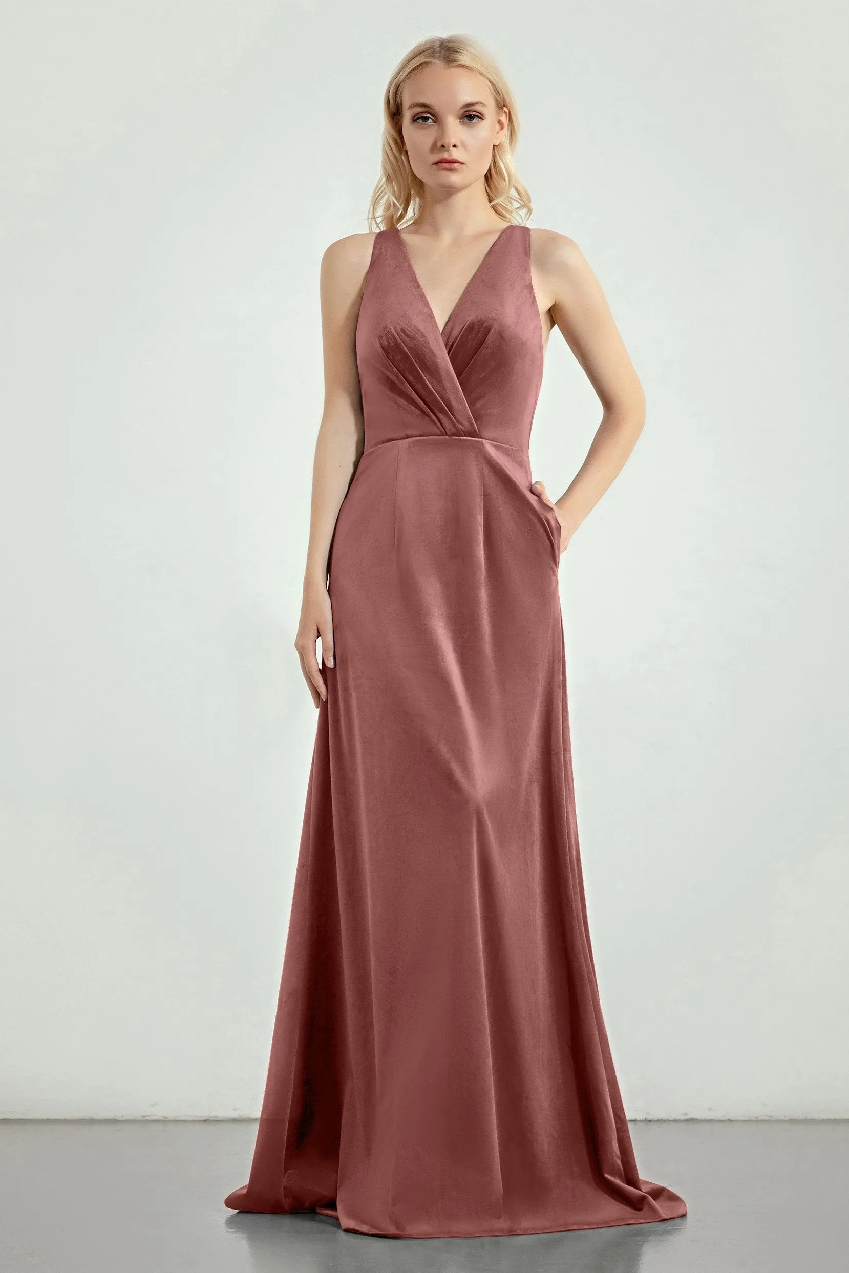 A-Line Sweep-Brush Train Bridesmaid Dress Formal Dresses CB0276