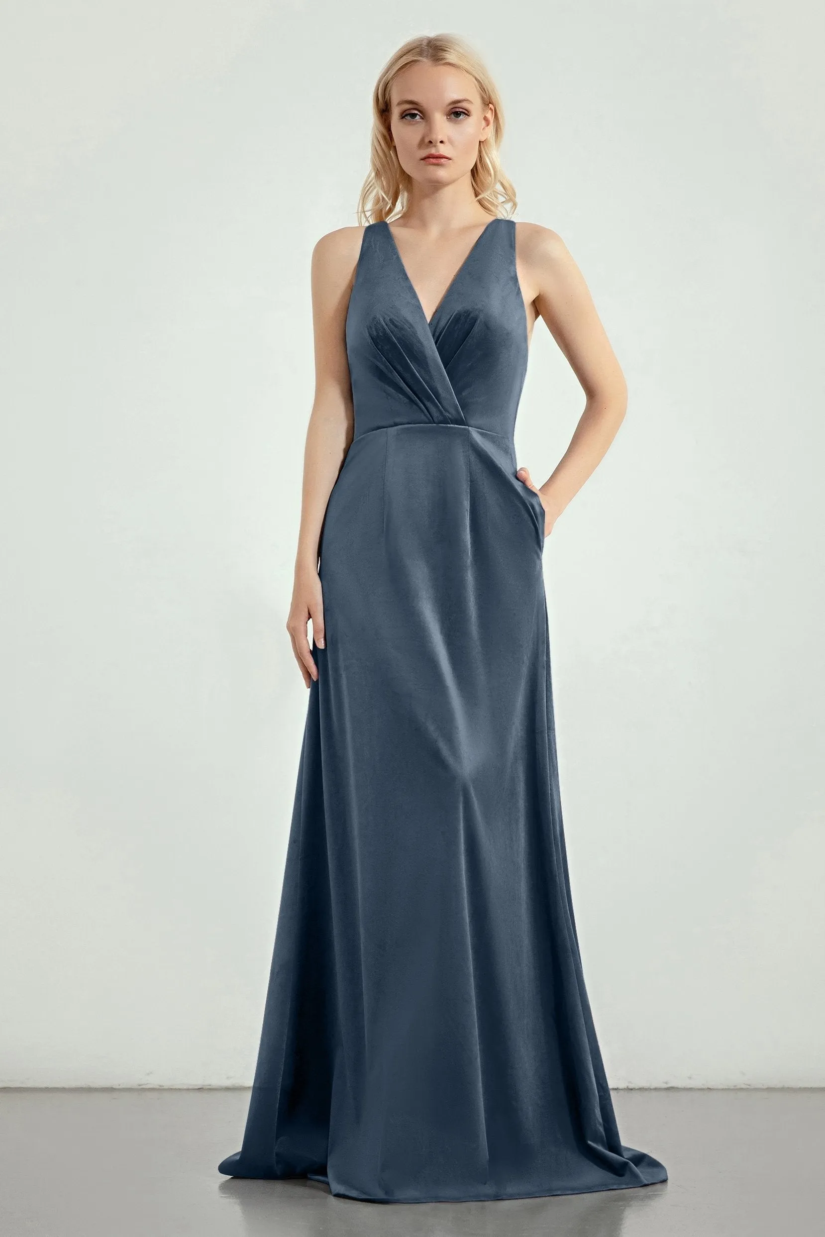 A-Line Sweep-Brush Train Bridesmaid Dress Formal Dresses CB0276