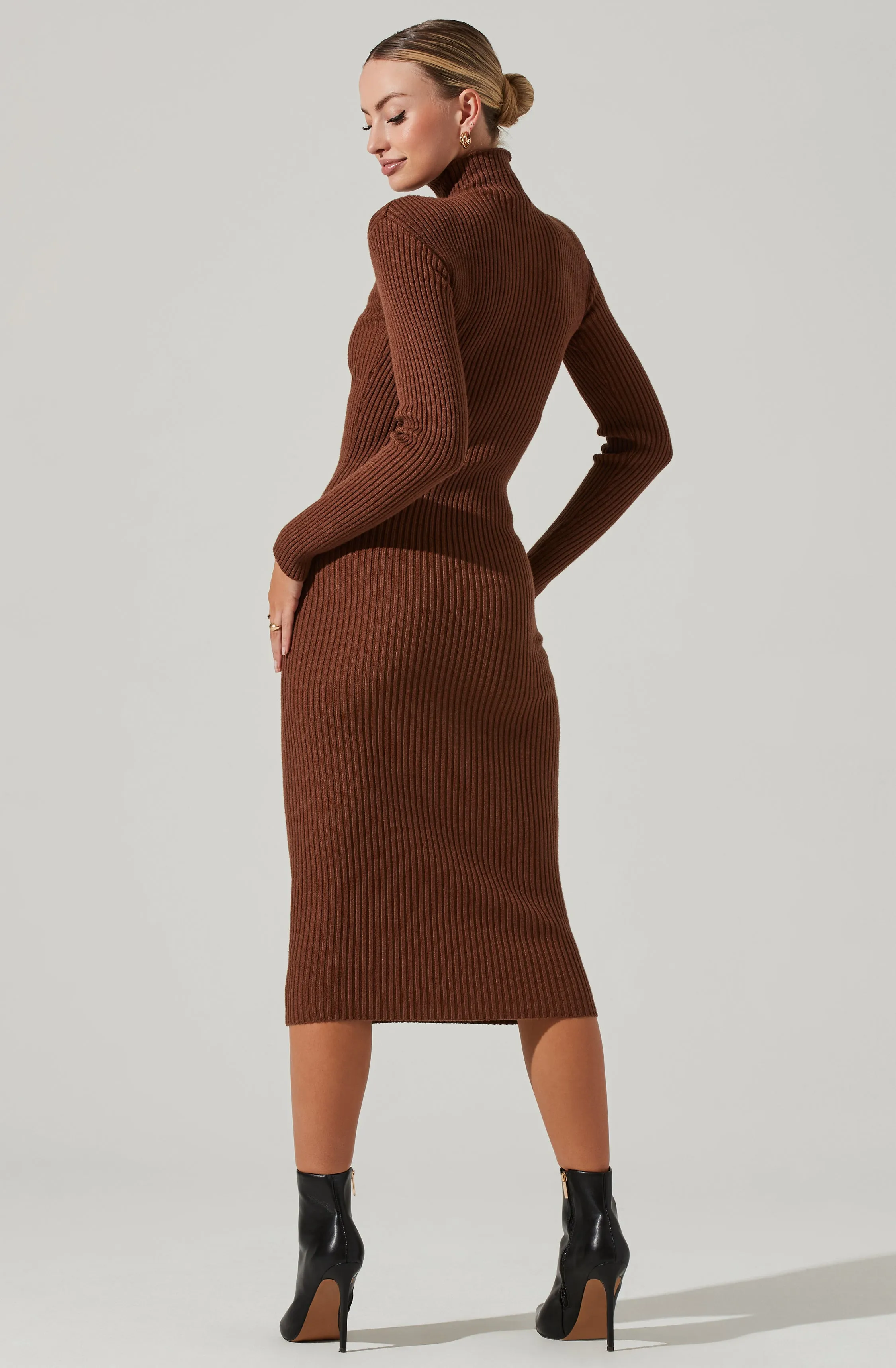 Abilene Long Sleeve Turtleneck Midi Sweater Dress