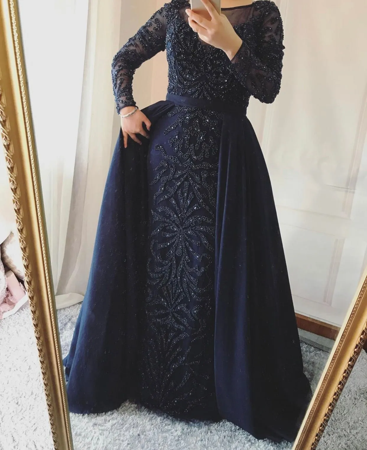 ALIA - Long Sleeves Beaded Evening Gown