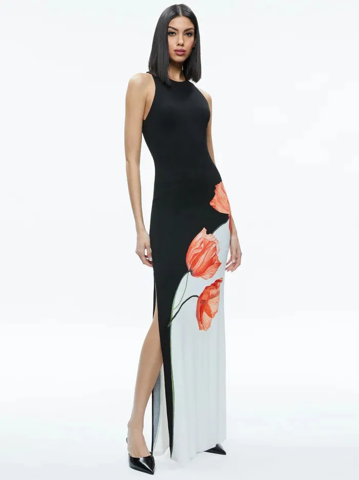 Alice   Olivia - Pania Racer Maxi Dress - Dream Life Black