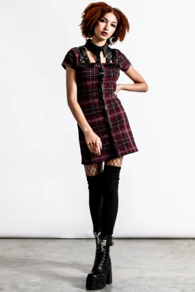 All Attitude Cut Out Blood Tartan Dress