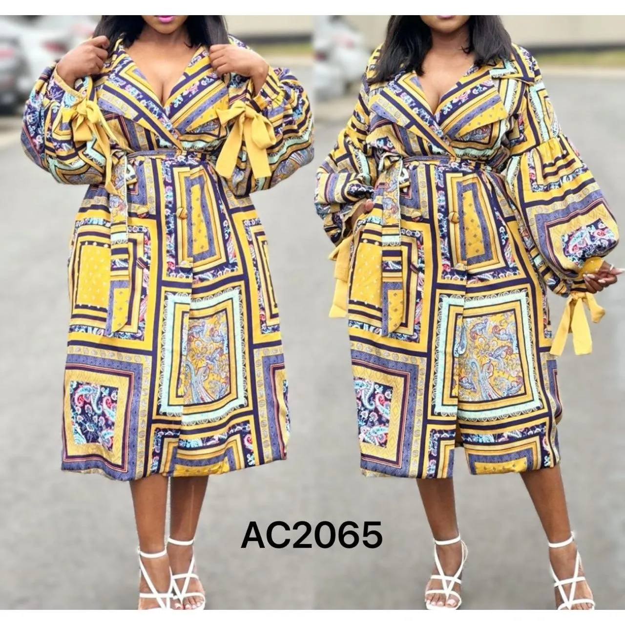 Ankara Long Sleeve Dress