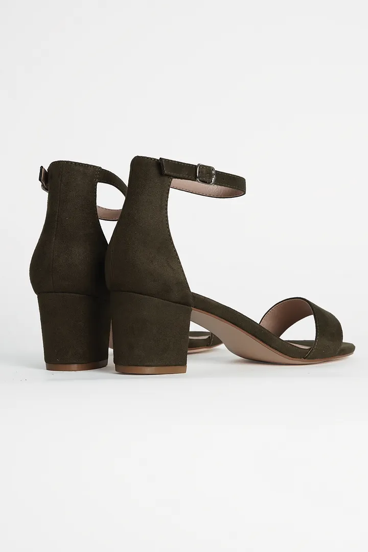 Ankle Strap Low Block Heels