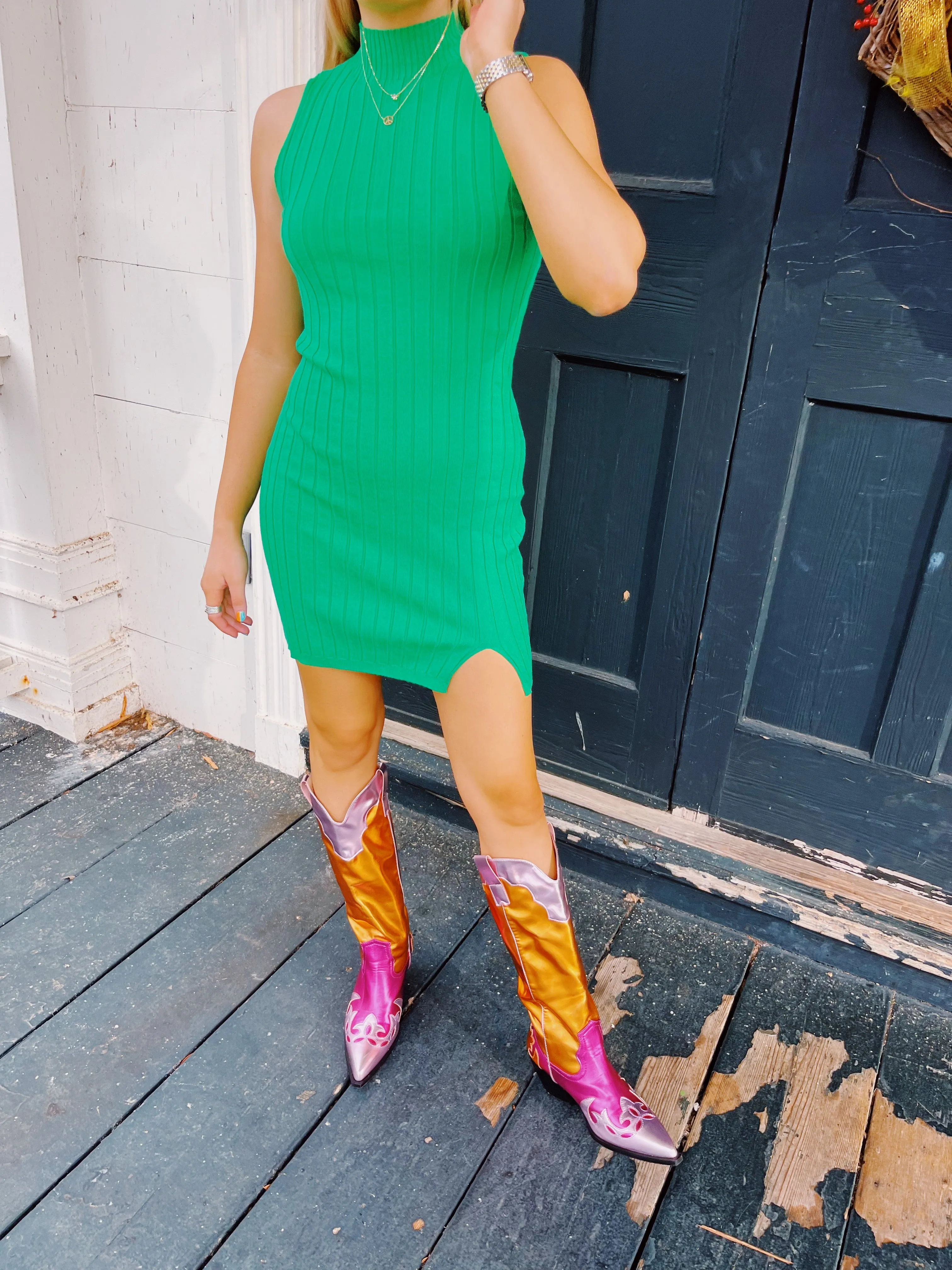 Arizona Sweater Dress - Kelly Green