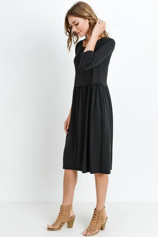 Bailey Loose Shift Fall Dress in Black