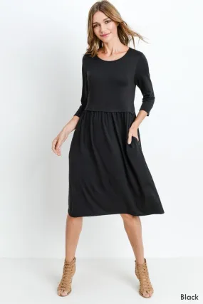 Bailey Loose Shift Fall Dress in Black