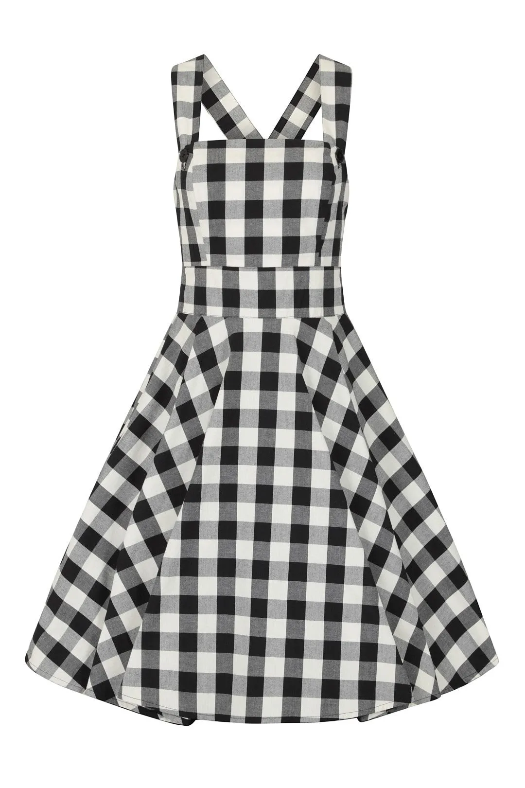 Black & White Gingham Pinafore Dress