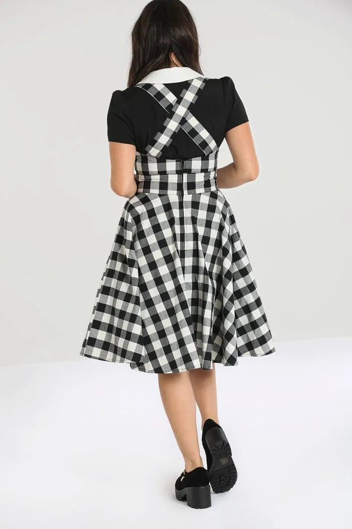 Black & White Gingham Pinafore Dress