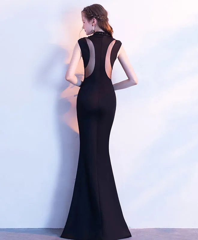 Black Mermaid Long Prom Dress, Black Evening Dress