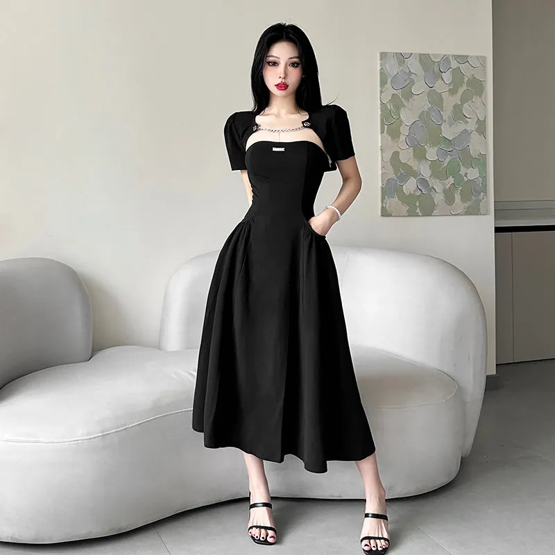 Black Slim Chic Long Dress