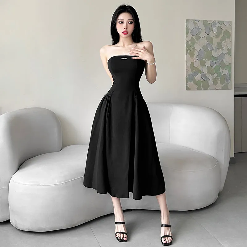 Black Slim Chic Long Dress