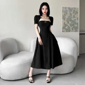 Black Slim Chic Long Dress