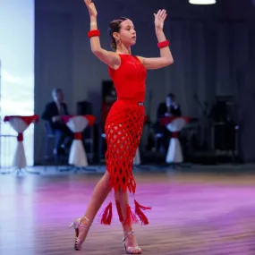 Bright Red Junior Latin Dress