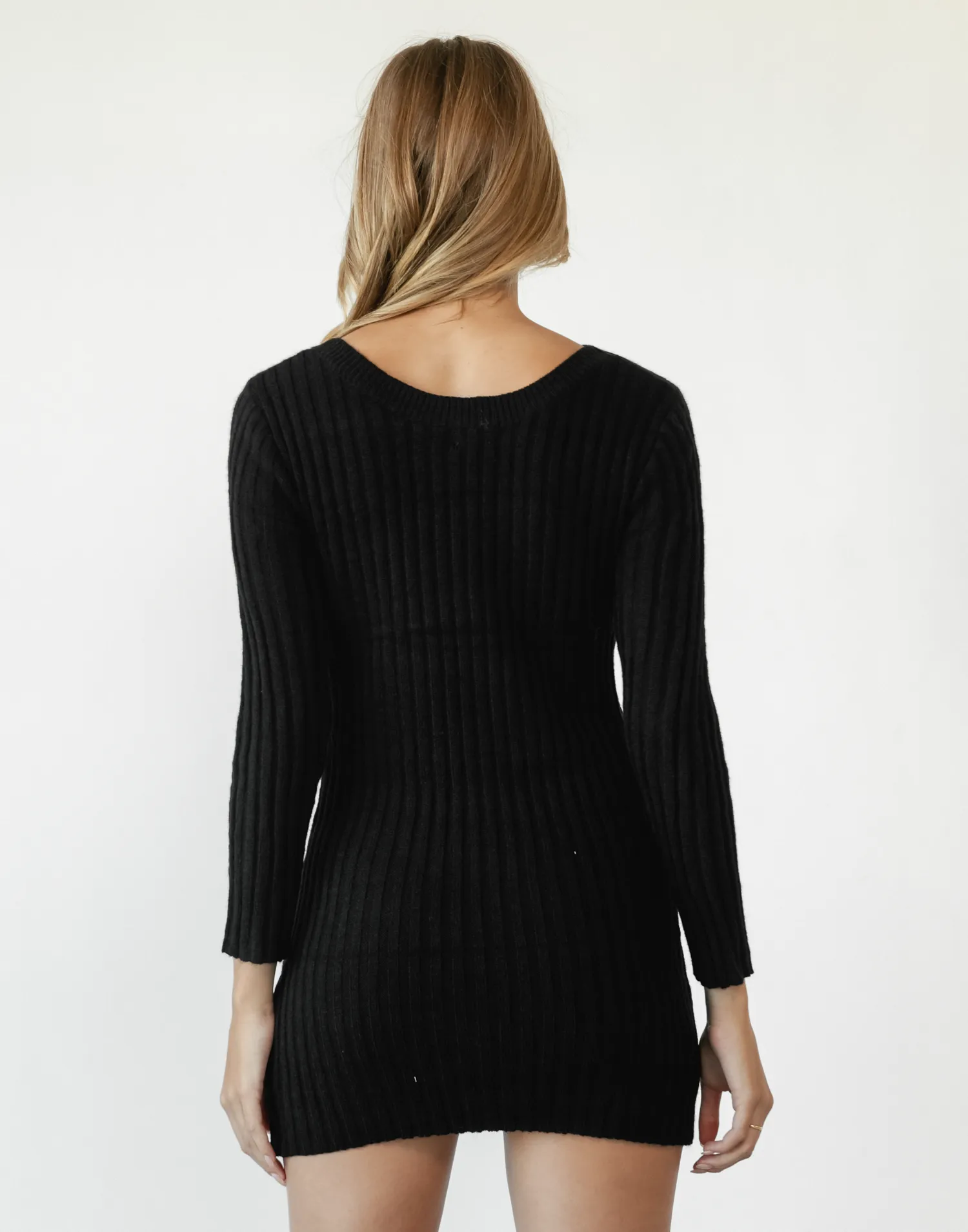 Brinnley Long Sleeve Mini Dress (Black)