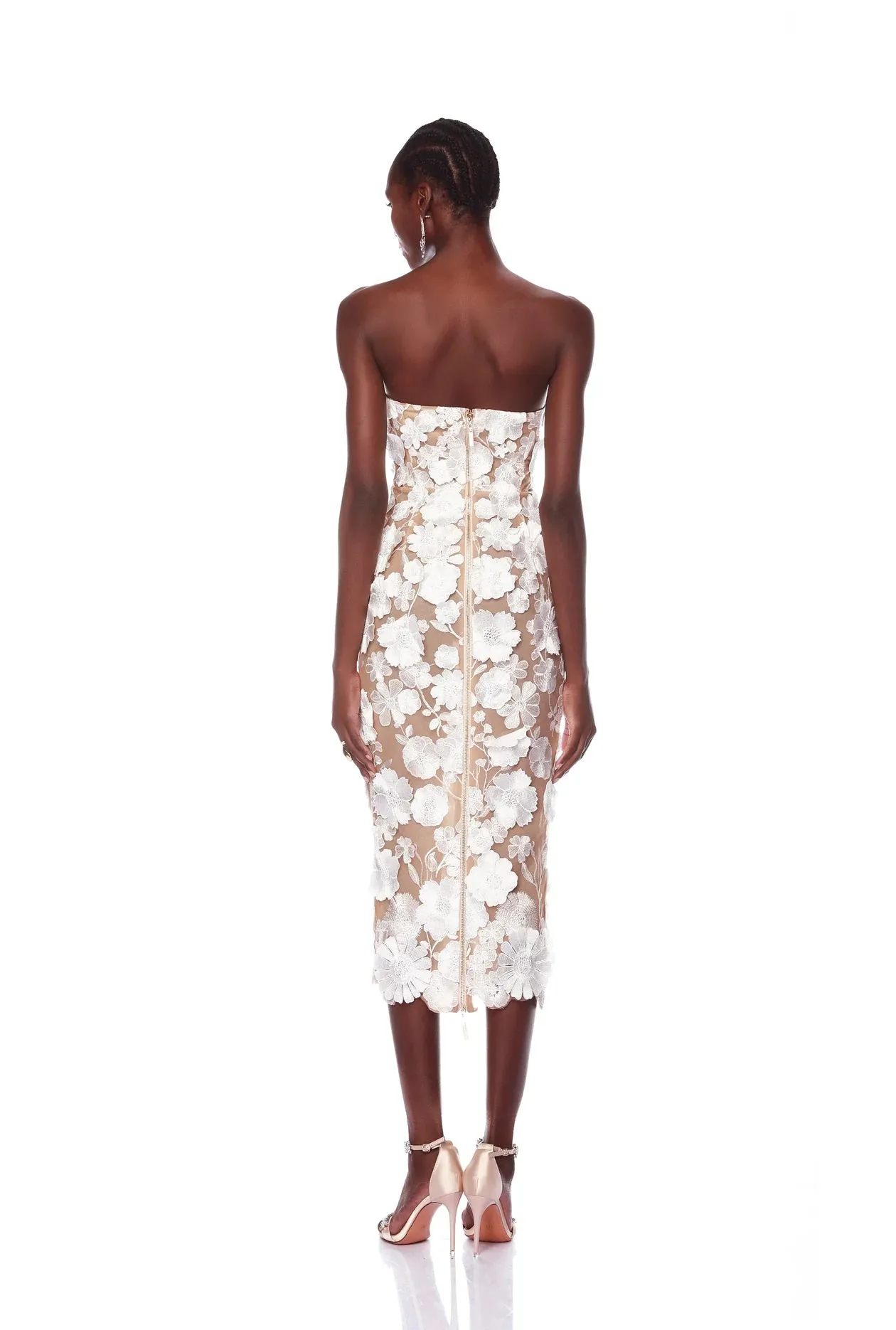 Bronx and Banco - Jasmine Midi Dress - White Floral