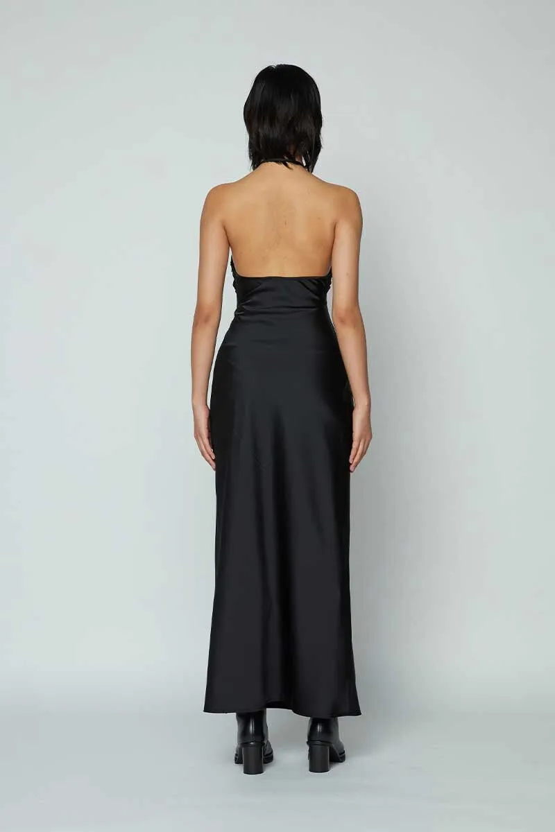 BUCKLE GOWN-BLACK