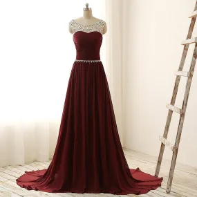 Burgundy Prom Dress, Evening Dress ,Winter Formal Dress, Pageant Dance Dresses, Graduation School Party Gown, PC0149