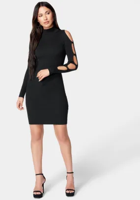 Cage Sleeve Sweater Dress