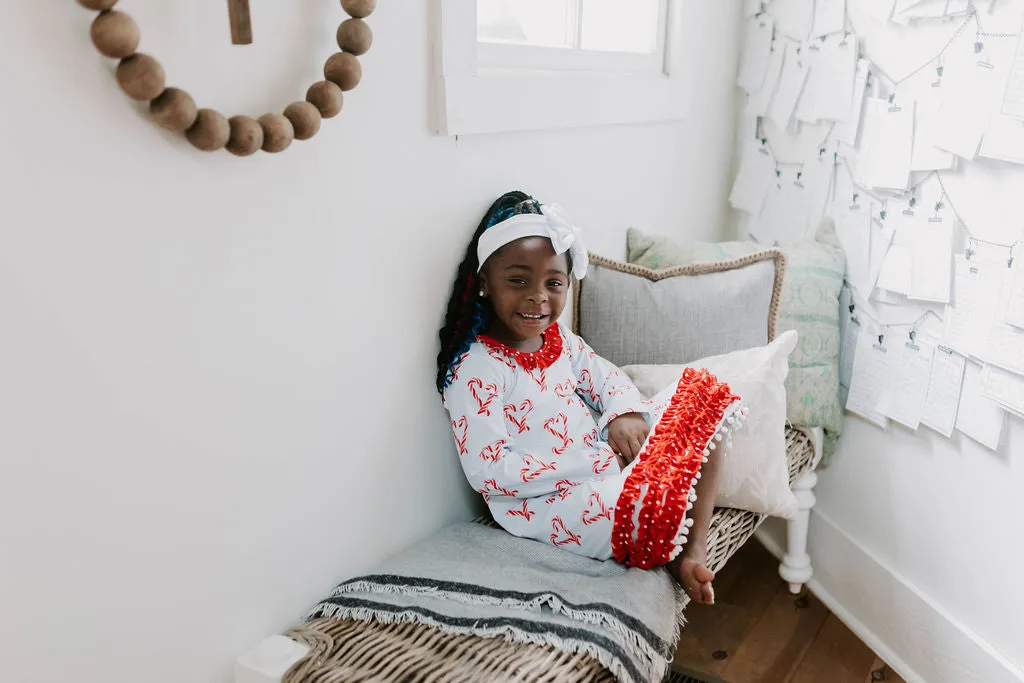 Candy Cane Hearts- Ruffle Gown With Bloomers