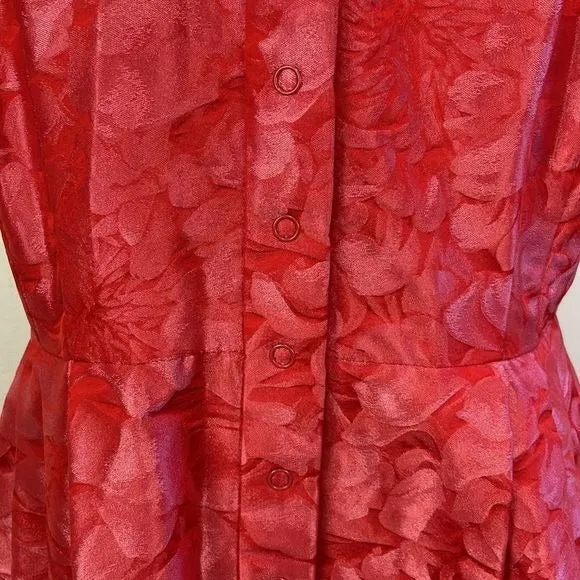 CarmenMarcValvo NWT Coral Brocade Fit Flare Dress