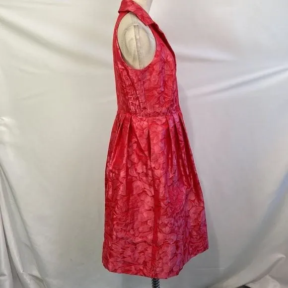 CarmenMarcValvo NWT Coral Brocade Fit Flare Dress