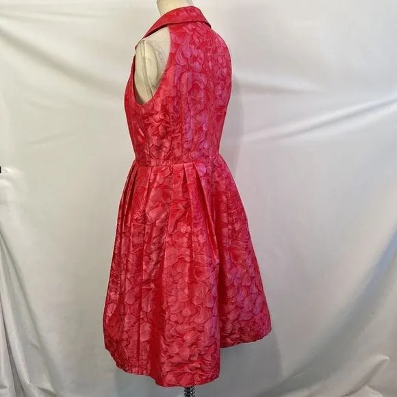 CarmenMarcValvo NWT Coral Brocade Fit Flare Dress