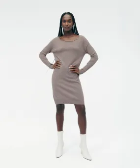 Cashmere Boatneck Mini Sweater Dress