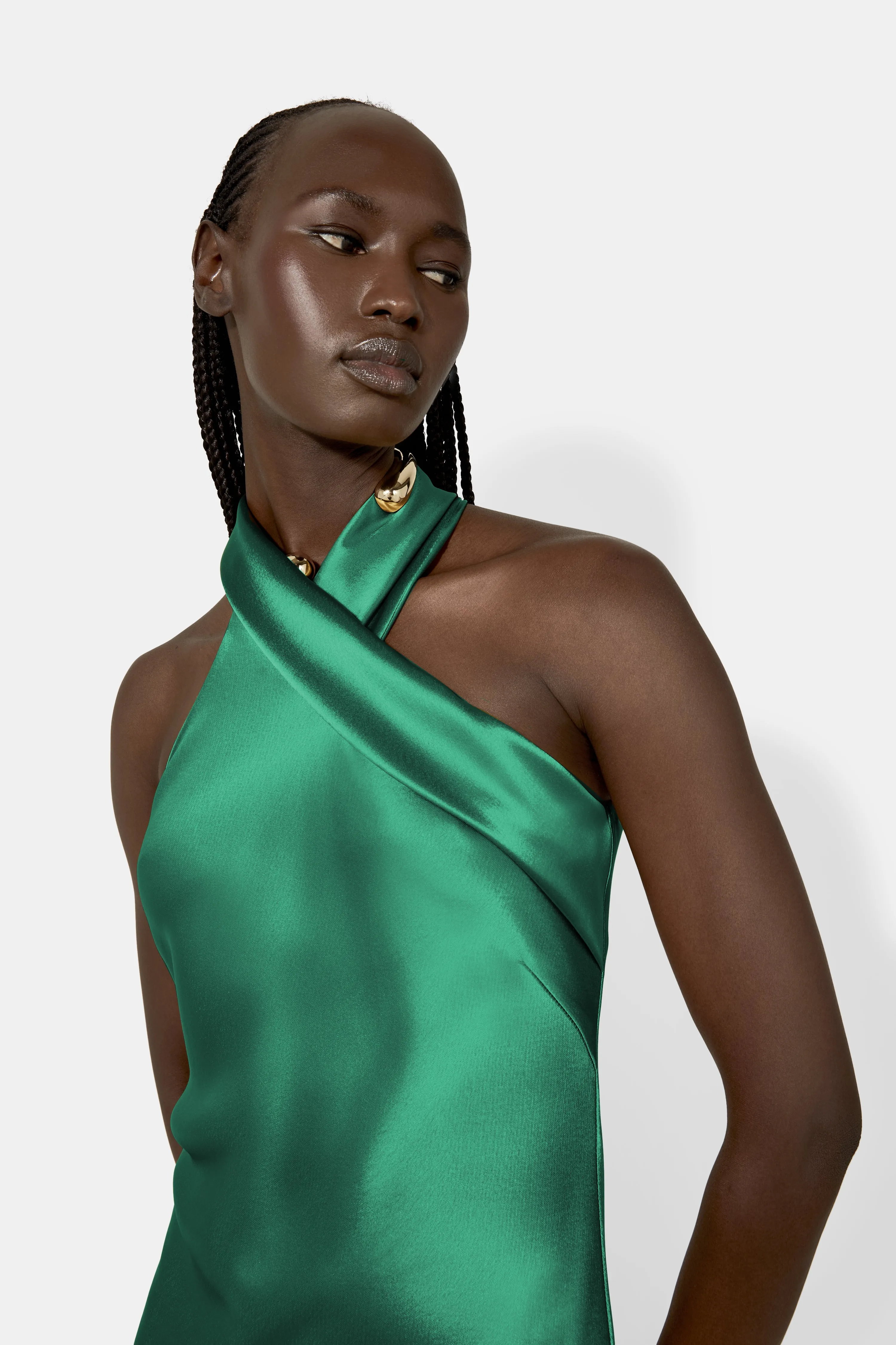 Cropped Pandora Dress - Emerald