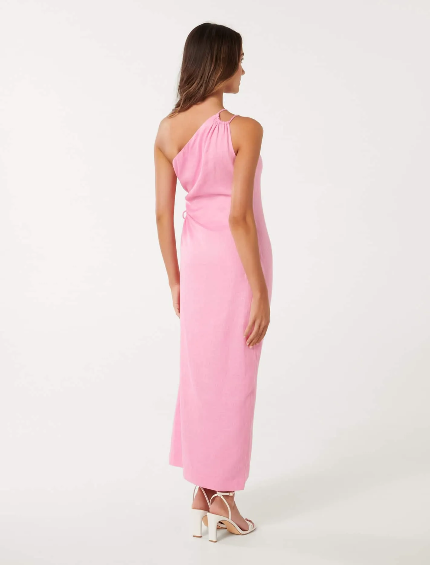 Danielle Petite Twist Linen Midi Dress