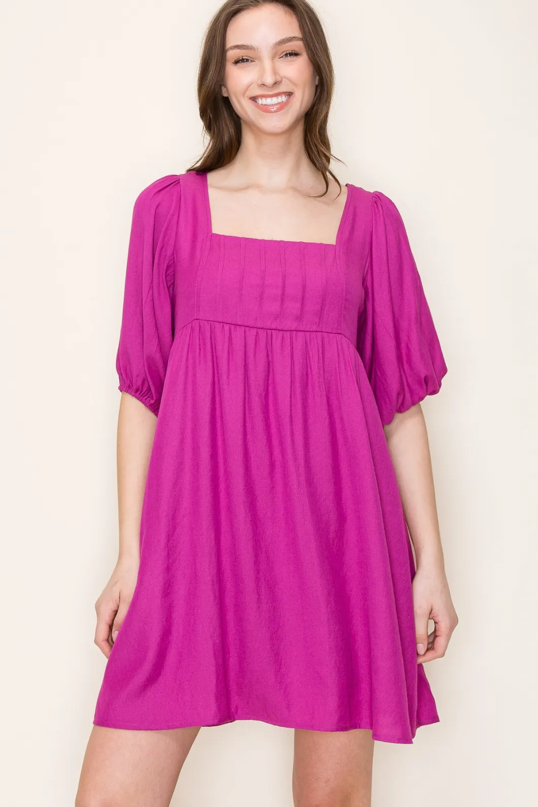 Dark Magenta Babydoll Dress