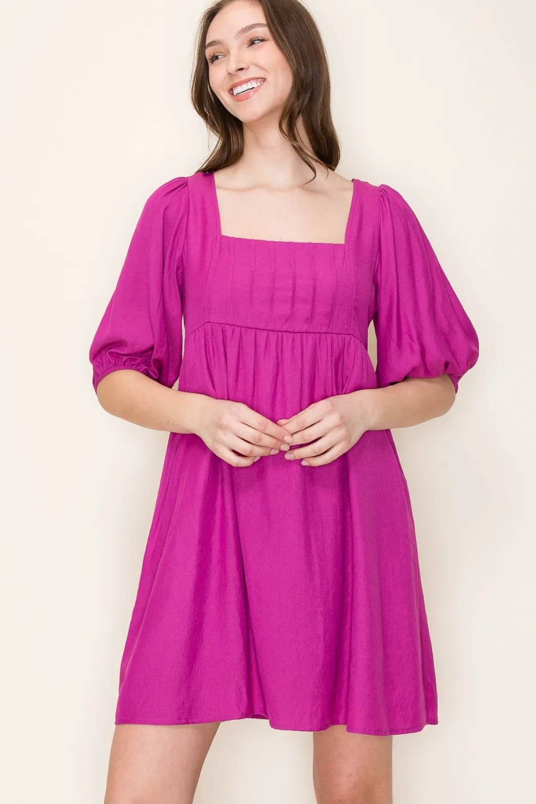 Dark Magenta Babydoll Dress