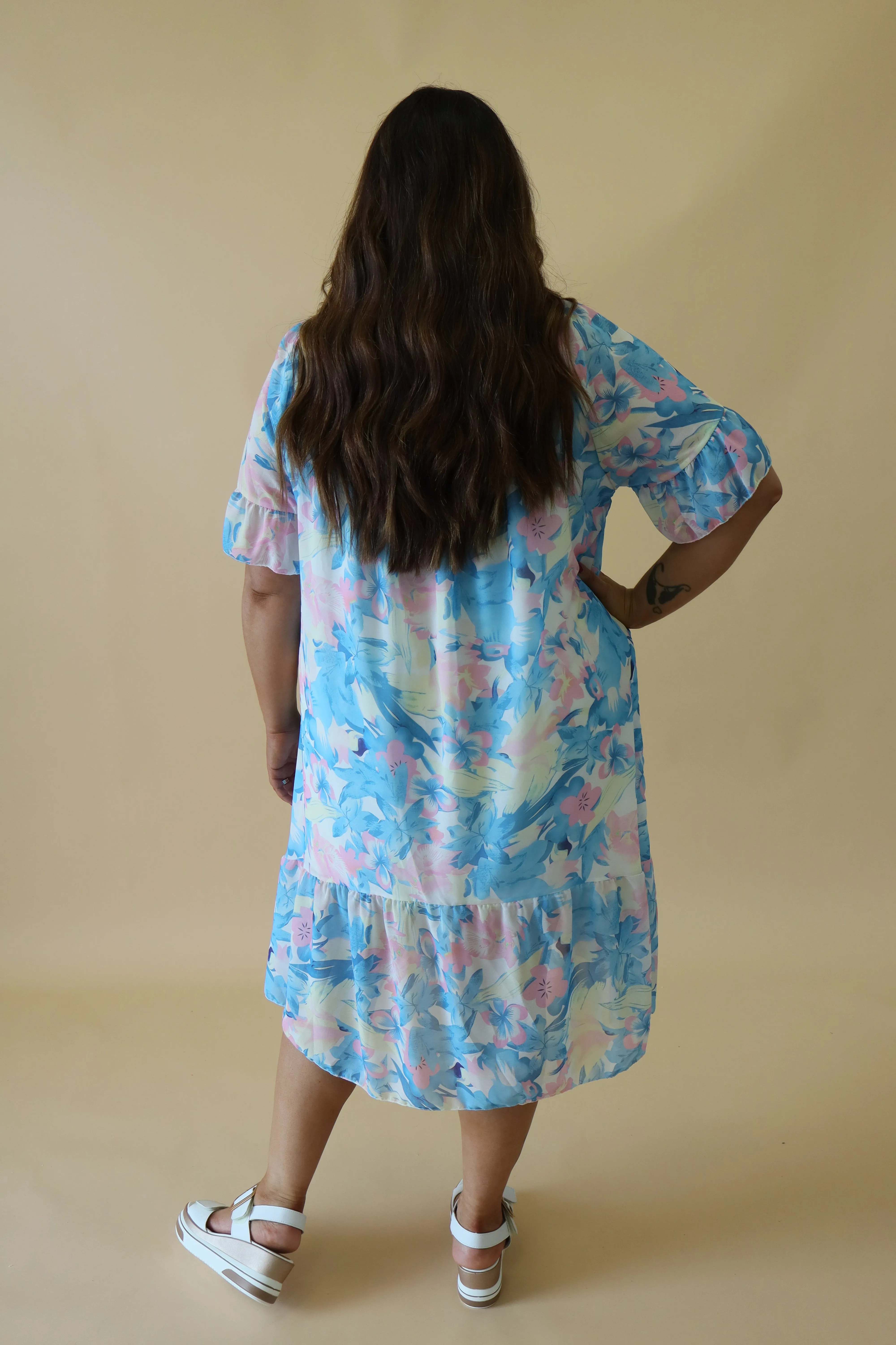 Delilah Dress in Blue Flower