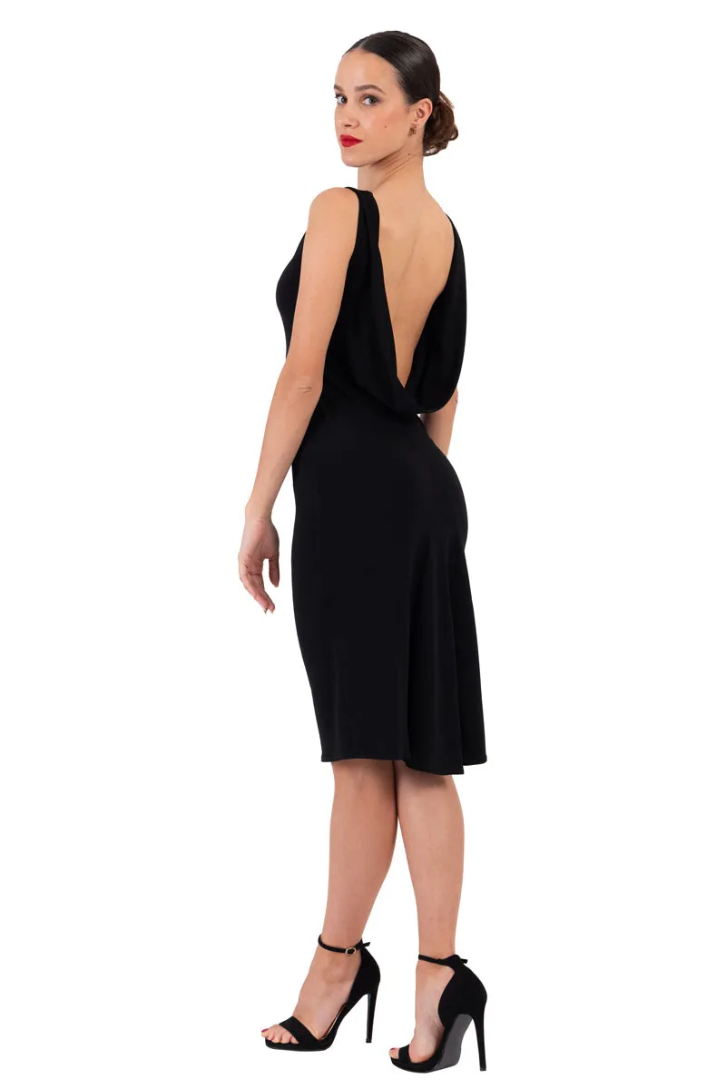 Elegant Tango Dress With Draped Back