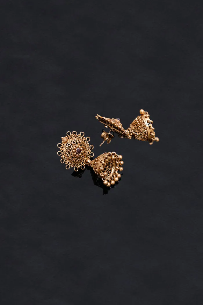 Exotic And Shiny Flower Shaped Jhumkis