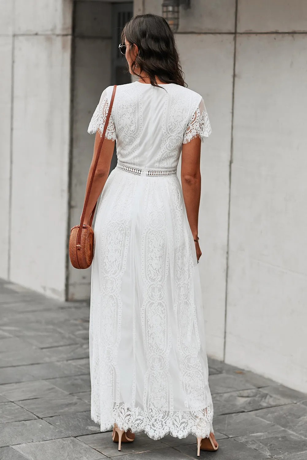 Fill Your Heart White Lace Maxi Dress