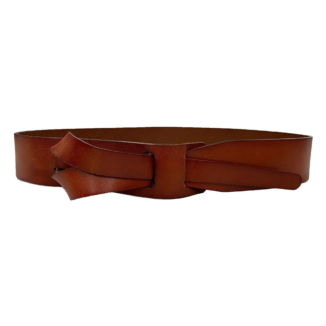 FRESHWATER - Brown Genuine Leather Knot Waist belt