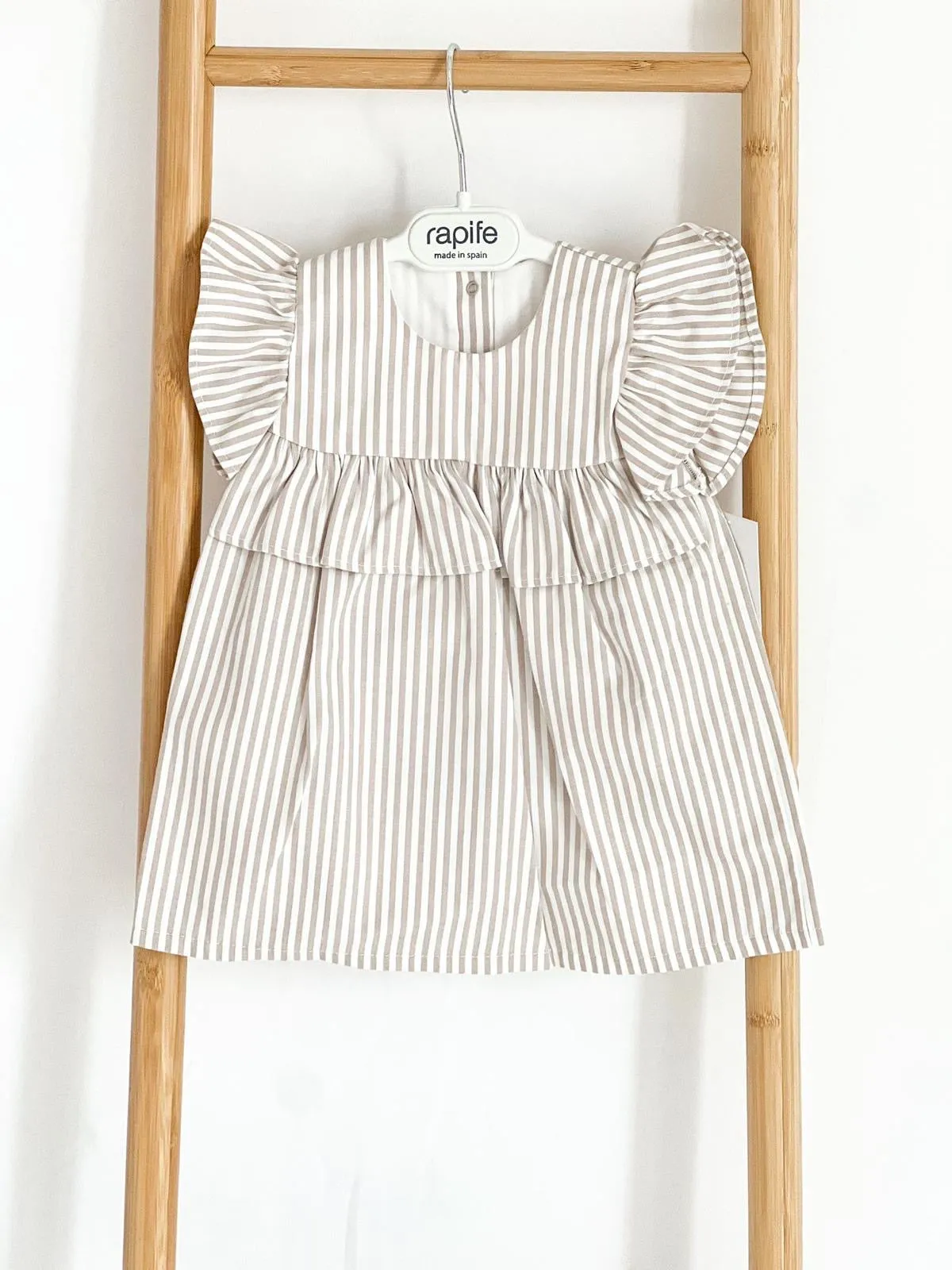 Girls Rapife Camel Stripe Dress